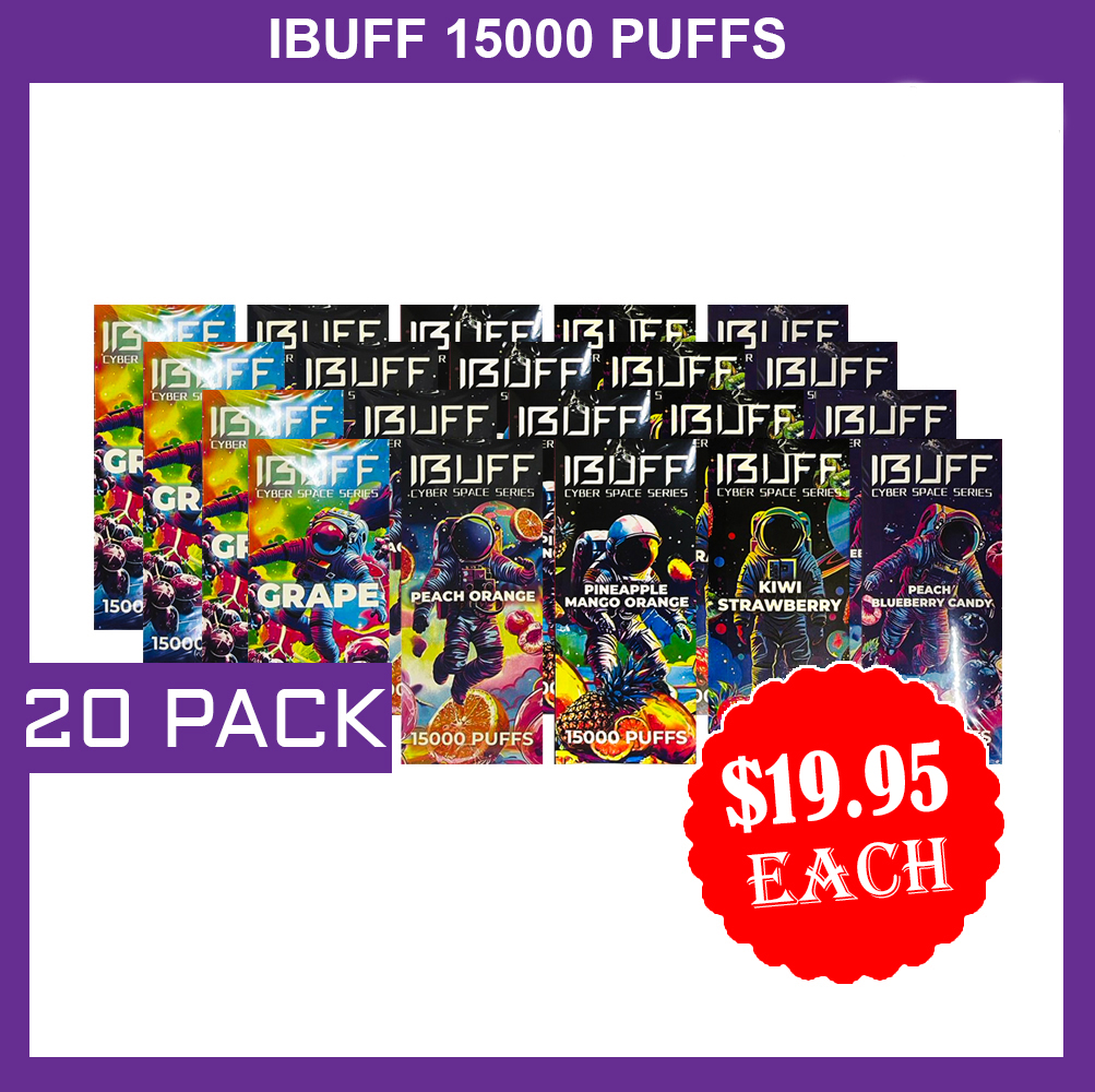IBUFF SHISHA 15000 PUFFS – 20 PACK