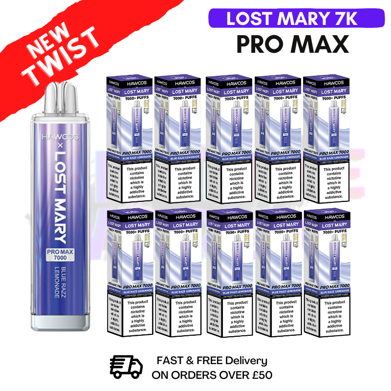 Blue Razz Lemonade Lost Mary Pro Max 7K Box Of 10