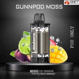 GUNNPOD MOSS – ICE PASSION FRUIT MANGO – 8000 PUFFS – POD ONLY