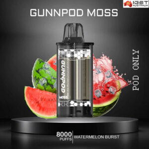 GUNNPOD MOSS – WATERMELON BURST  – 8000 PUFFS – POD ONLY