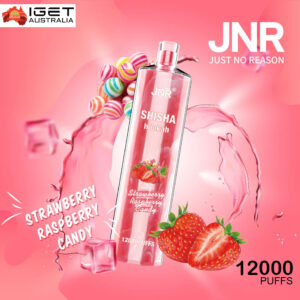 JNR SHISHA HOOKAH – STRAWBERRY RASPBERRY CANDY – 12000 PUFFS