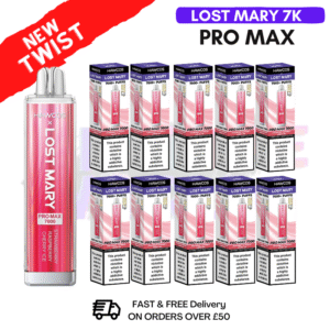 Strawberry Raspberry Cherry ICE Lost Mary Pro Max 7K Box Of 10