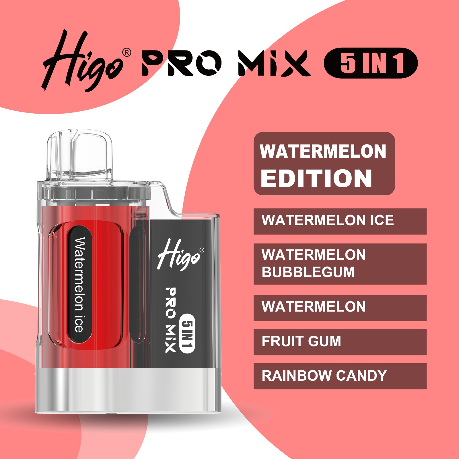 Higo PRO MIX 5 IN 1 – WATERMELON EDITION – 6000 PUFFS