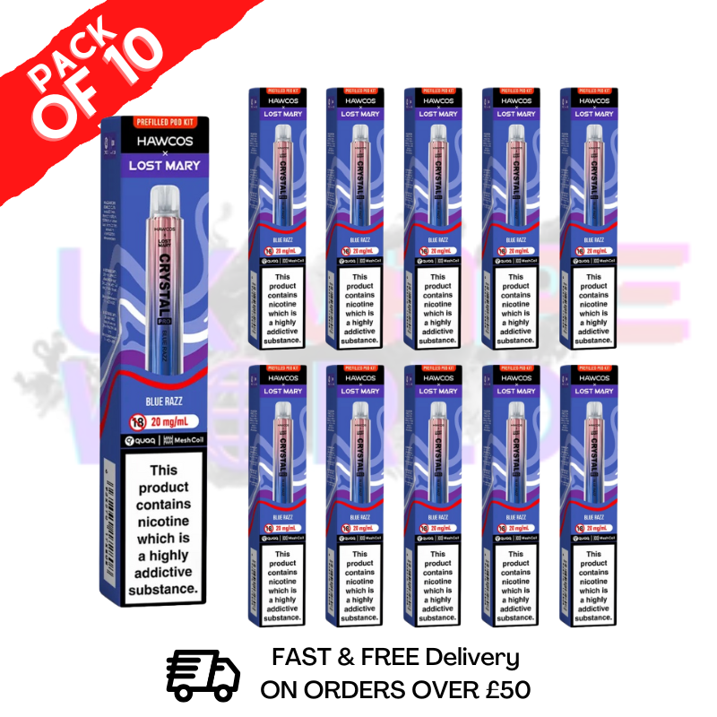 Blue Razz Lost Mary Crystal Pro 600 KITS Box Of 10