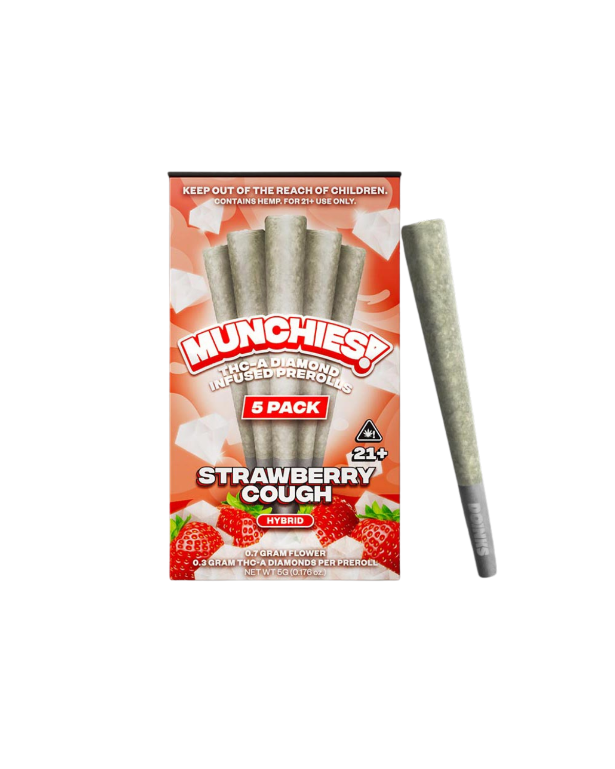 Delta Munchies THC-A Diamond Infused Prerolls | 5pk - Image 6