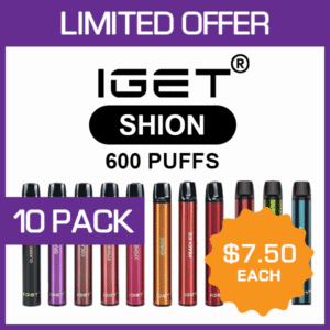 IGET SHION – 600 PUFFS  – 10 PACK