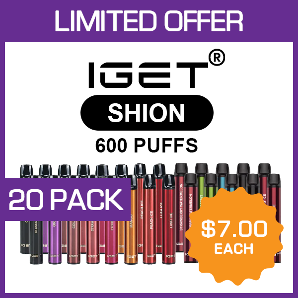 IGET SHION – 600 PUFFS – 20 PACK