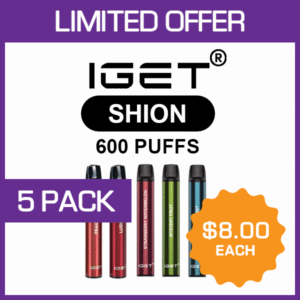 IGET SHION – 600 PUFFS  – 5 PACK